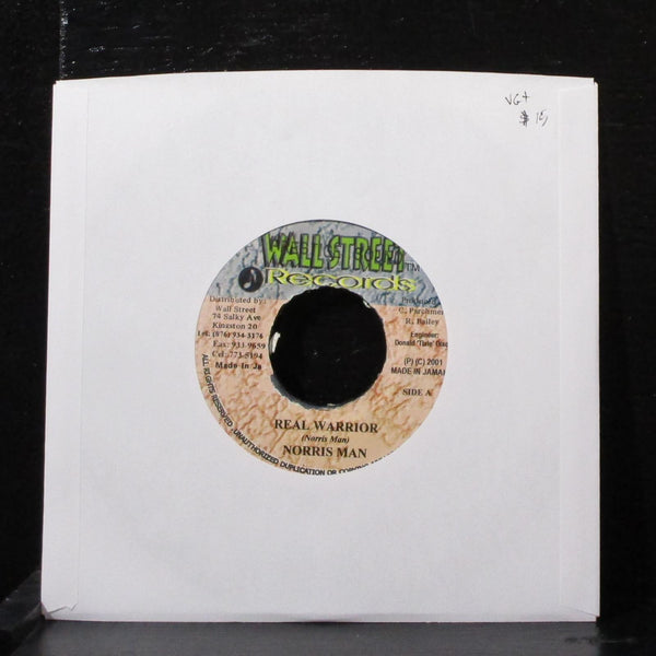 Norris Man - Real Warrior 7" VG+ Vinyl 45 Wallstreet Jamaica 2001 - Shuga Records