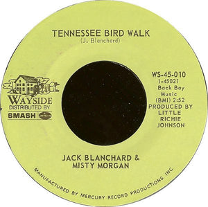 Jack Blanchard & Misty Morgan ‎– Tennessee Bird Walk / The Clock Of St. James - VG+ 45rpm 1970 USA - Folk / Country - Shuga Records