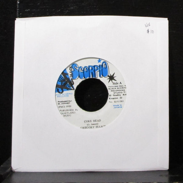 Gregory Isaacs - Coke Head 7" VG+ Vinyl 45 Black Scorpio Jamaica  1999 - Shuga Records