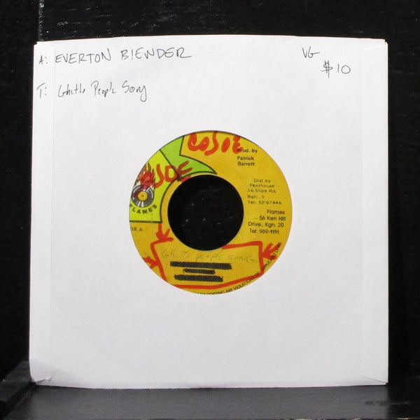 Everton Blender - Ghetto People Song 7" VG Vinyl 45 Flames Jamaica - Shuga Records