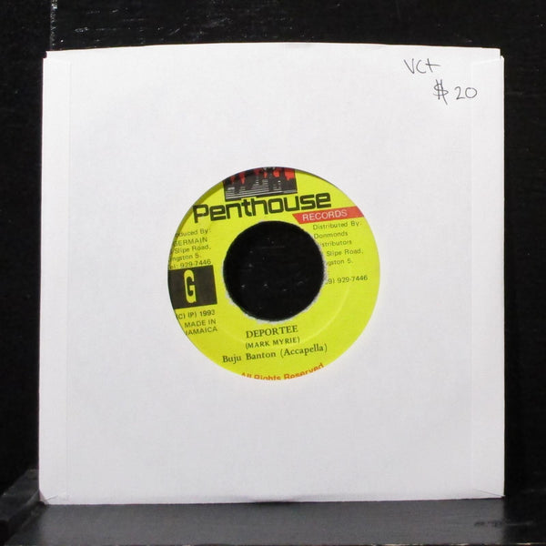 Buju Banton - Deportee 7" VG+ Vinyl 45 Penthouse Jamaica 1993 - Shuga Records