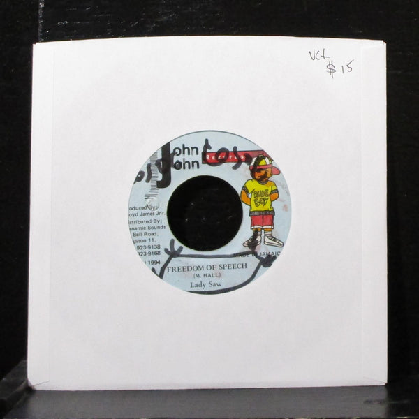Lady Saw - Freedom Of Speech 7" VG+ Vinyl 45 John John Jamaica 1994 - Shuga Records