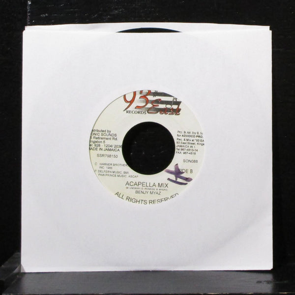 Benjy Myaz - Love You Higher 7" VG Vinyl 45 93 East Records Jamaica - Shuga Records