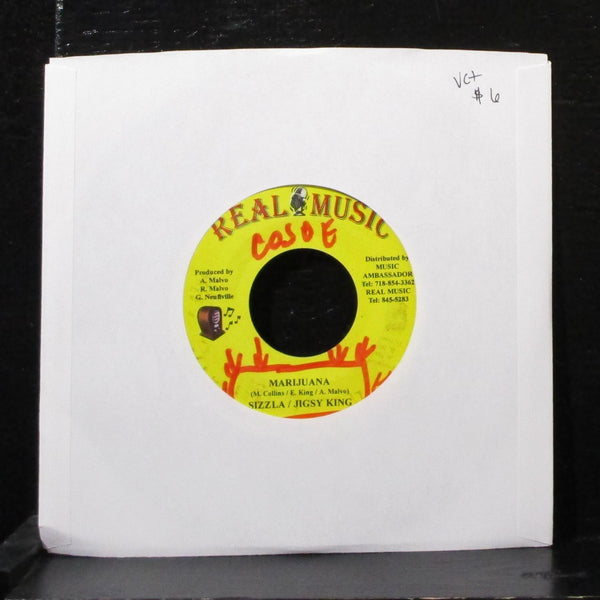 Sizzla & Jigsy King - Marijuana 7" VG+ Vinyl 45 Real Music Jamaica 2003 - Shuga Records
