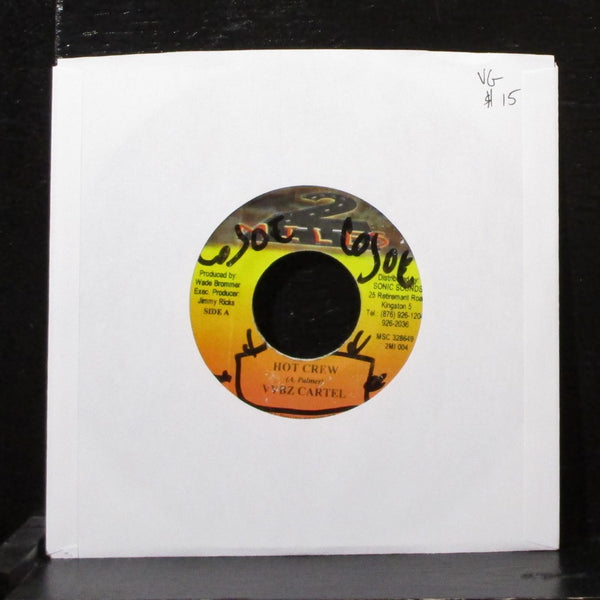 Vybz Cartel - Hot Crew 7" VG Vinyl 45 2 Miles Jamaica - Shuga Records