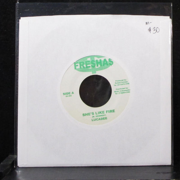 Lucadee - She's Like Fire 7" Mint- Vinyl 45 Fre$ha$ Jamaica - Shuga Records