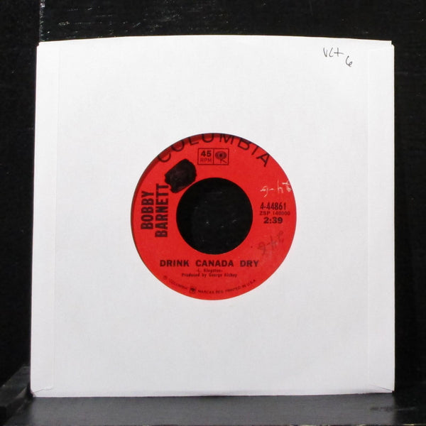 Bobby Barnett - Drink Canada Dry 7" VG+ Vinyl 45 Columbia 4-44861 USA 1969 - Shuga Records