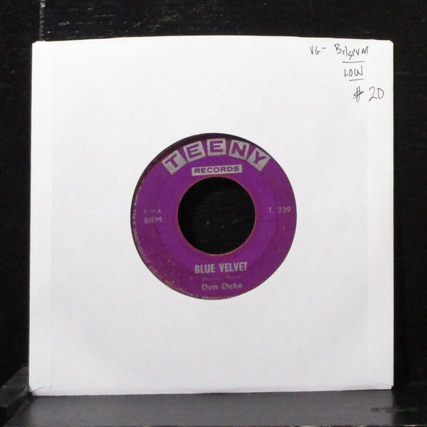 Don Duke / Bud Ashton - Blue Velvet / Applejack 7" VG- Vinyl 45 T.239 Belgium - Shuga Records