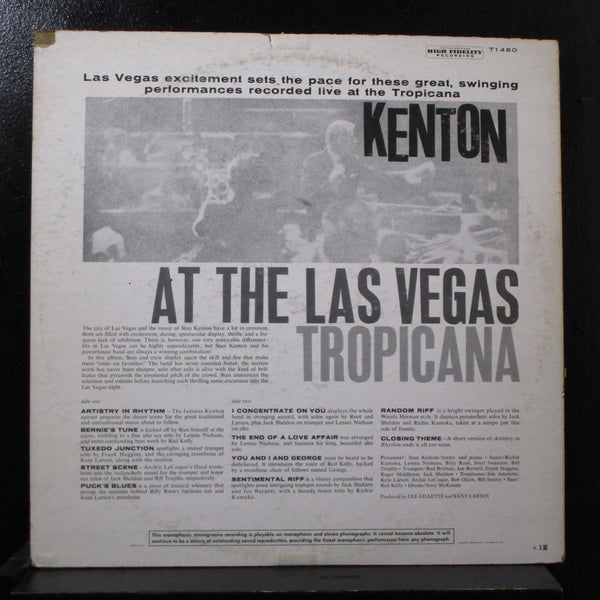 Stan Kenton - Live From The Las Vegas Tropicana LP VG+ T-1460 Mono Vinyl Record - Shuga Records