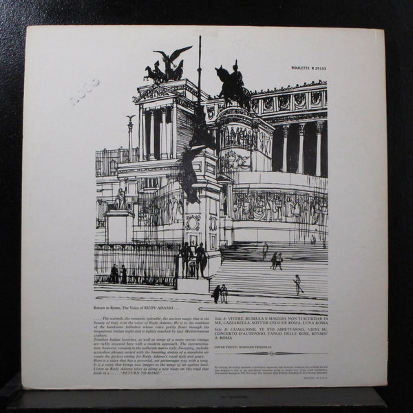 Rudy Adamo - Return To Rome LP Mint- R-25153 Mono White Label Vinyl Record - Shuga Records