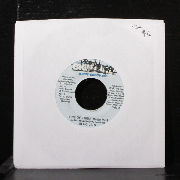 Merciless - One Of Them 7" VG+ Vinyl 45 Big Yard BIG 0028 Jamaica 1997 - Shuga Records