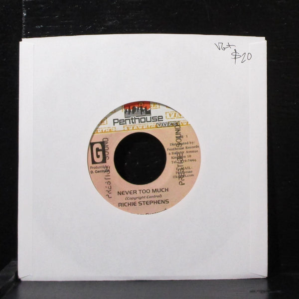 Richie Stephens - Never Too Much 7" VG+ Vinyl 45 Penthouse Jamaica 1991 - Shuga Records