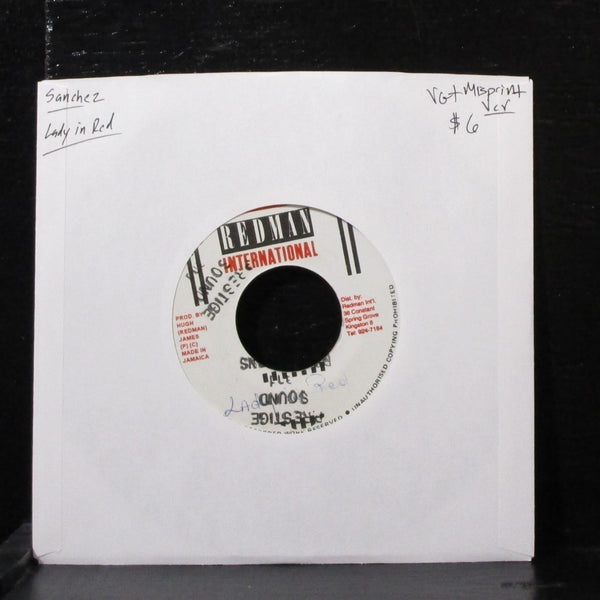 Sanchez - Lady In Red 7" VG+ Vinyl 45 Redman International Jamaica misprint - Shuga Records