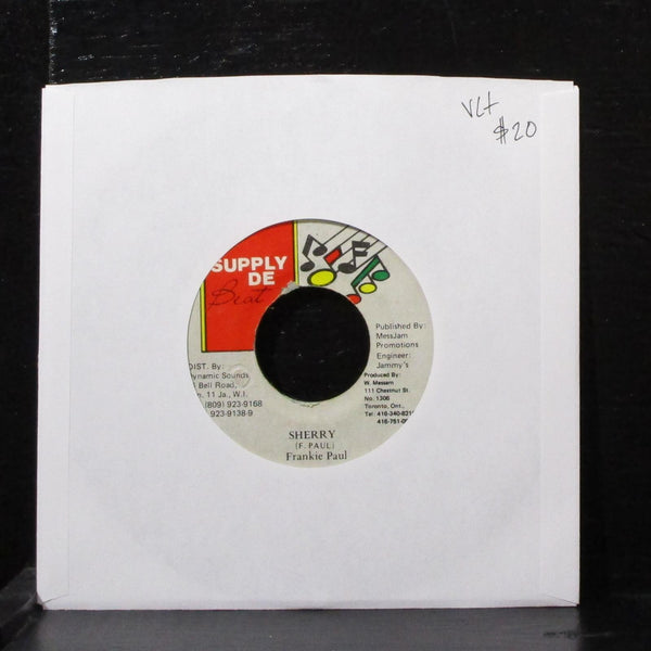 Frankie Paul - Sherry 7" VG+ Vinyl 45 Supply De Beat Canada - Shuga Records