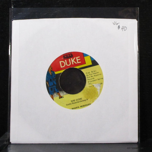Collin Roache & Galaxy P - She Gone 7" VG Vinyl 45 Duke Jamaica - Shuga Records
