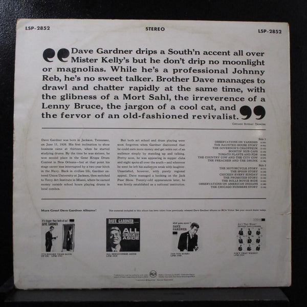 Dave Gardner - The Best Of Dave Gardner LP VG LSP-2852 Germany Living Stereo - Shuga Records