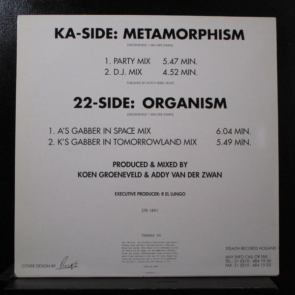 KA-22 - Metamorphism 12" Mint- STR 1891 1991 Stealth Records Holland Vinyl 1991 - Shuga Records