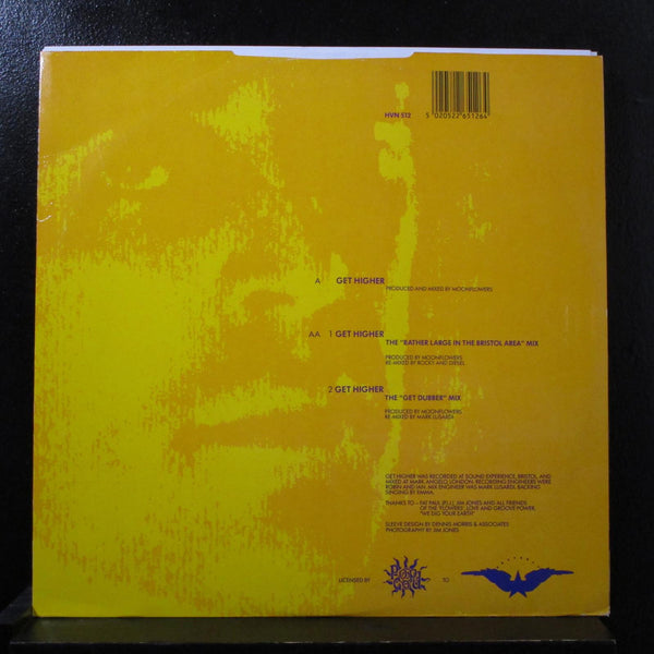 Moonflowers - Get Higher 12" Mint- HVN 512 Heavenly UK 1990 Vinyl Record - Shuga Records