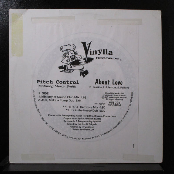 Pitch Control - About Love 12" VG+ VIN-704 White Promo 1994 USA Vinyl Record - Shuga Records