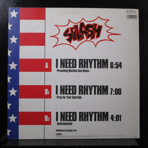Splash - I Need Rhythm Preaching Machine Gun Remix 12" Mint- UK 9031-72124-0 - Shuga Records
