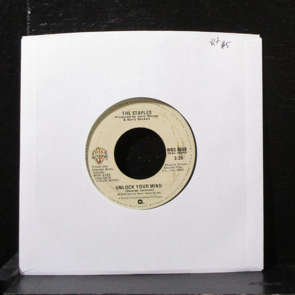 The Staples - Mystery Train / Unlock Your Mind 7" VG+ Vinyl 45 WBS 8669 USA 1978 - Shuga Records