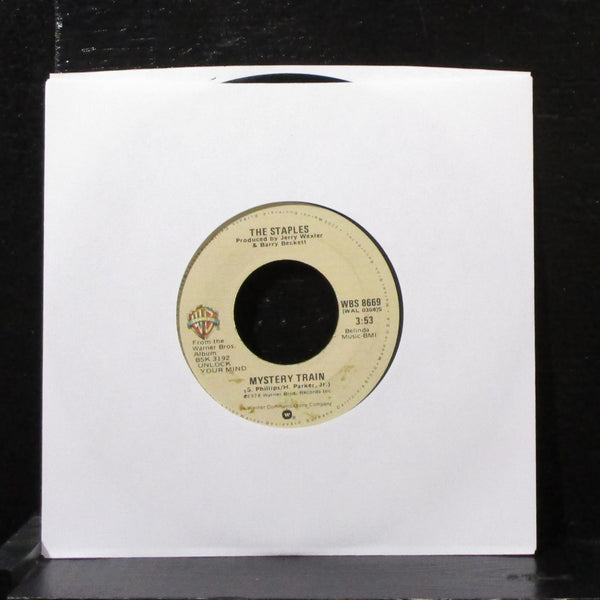 The Staples - Mystery Train / Unlock Your Mind 7" VG+ Vinyl 45 WBS 8669 USA 1978 - Shuga Records