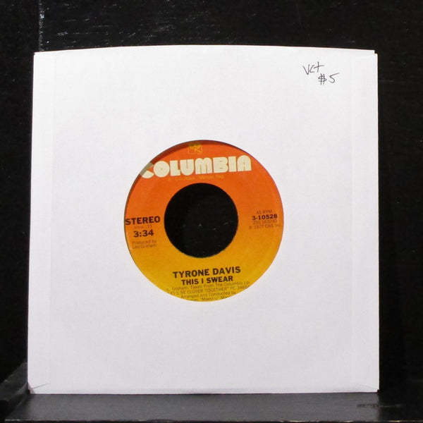 Tyrone Davis - This I Swear / Givin' Myself To You 7" VG+ Vinyl 45 3-10528 USA - Shuga Records