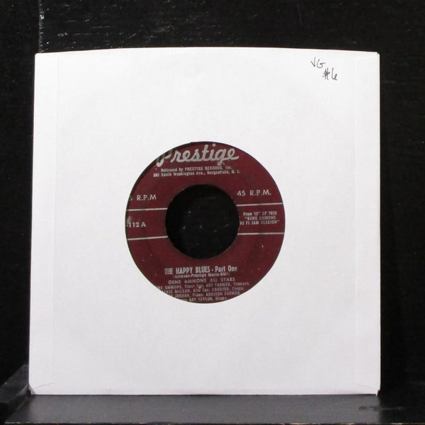 Gene Ammons All Stars - The Happy Blues 7" VG Vinyl 45 Prestige 45-112 USA 1958 - Shuga Records