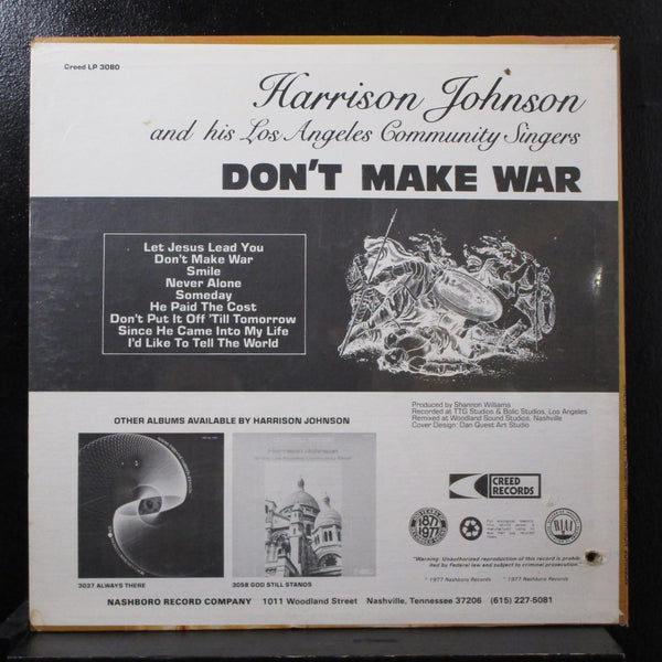 Harrison Johnson - Don't Make War LP New Sealed 3080 Creed 1977 USA Vinyl Record - Shuga Records