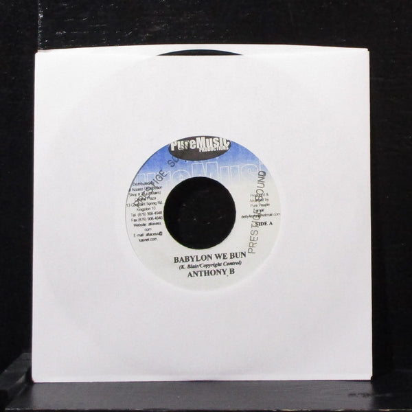 Anthony B - Babylon We Bun 7" VG+ Vinyl 45 Pure Music Jamaica - Shuga Records