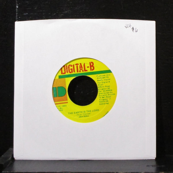 Jah Mali - The Earth Is The Lord 7" VG+ Vinyl 45 Digital-B Jamaica 1995 - Shuga Records