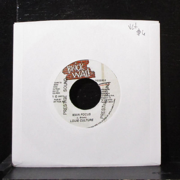 Louie Culture - Main Focus 7" VG+ Vinyl 45 Brickwall Jamaica 2001 - Shuga Records