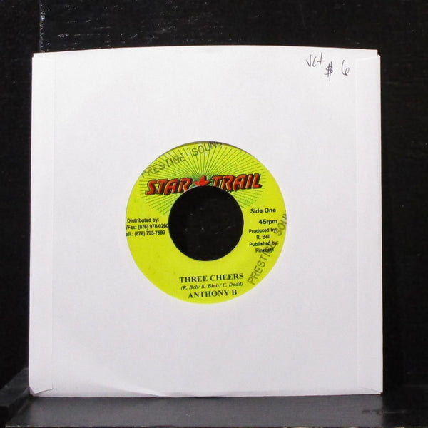 Anthony B - Three Cheers 7" VG+ Vinyl 45 Star Trail Jamaica 2002 - Shuga Records