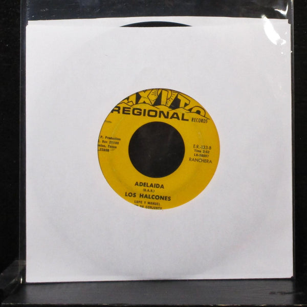 Los Halcones - Contrabandistas Famosos 7" VG+ Vinyl 45 Exito Regional E.R.-133 - Shuga Records