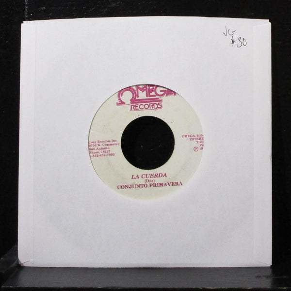 Conjunto Primavera - La Cuerda 7" VG Vinyl 45 OMEGA-105 USA 1987 - Shuga Records