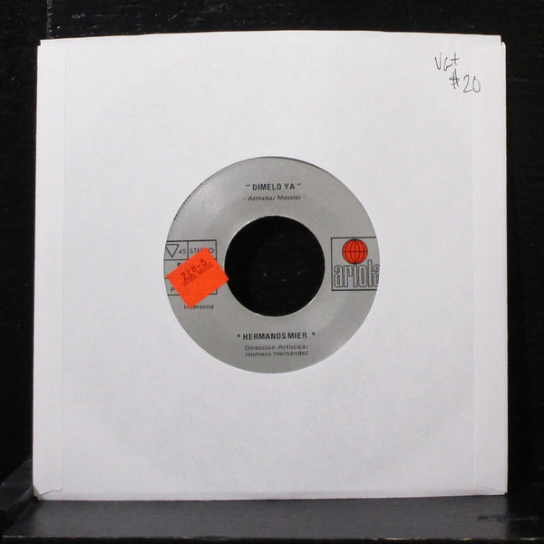 Hermanos Mier - Dimelo Ya / Tu Me Haces Falta 7" VG+ Vinyl 45 Ariola S-985 Mex - Shuga Records