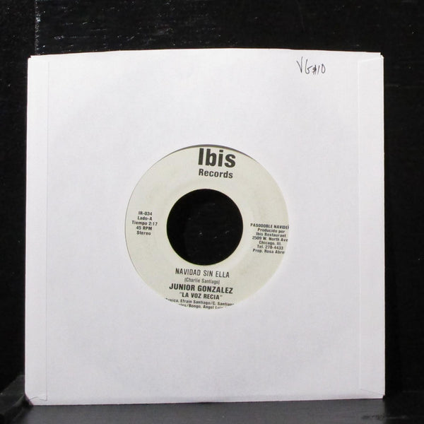 Junior Gonzalez - Navidad Sin Ella / Mi Lindo Puerto Rico 7" VG Vinyl 45 IR-034 - Shuga Records