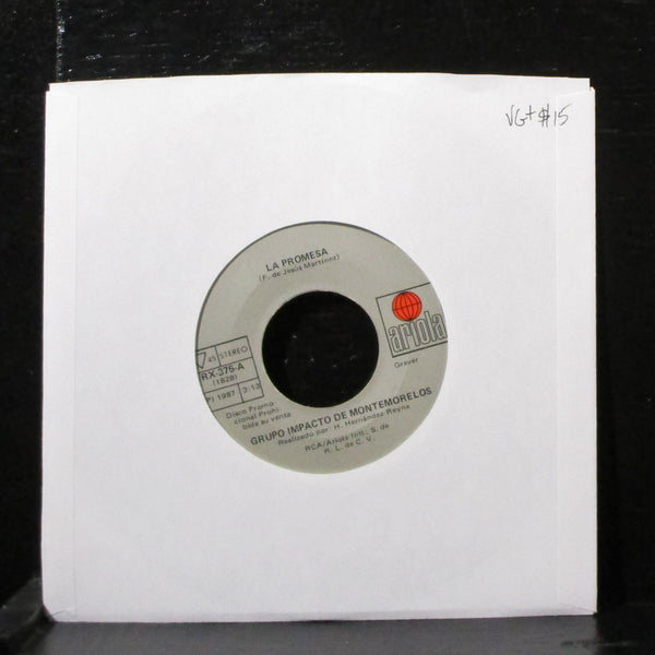 Grupo Impacto De Montemorelos - La Promesa 7" VG+ Promo Vinyl 45 Ariola RX-375 - Shuga Records