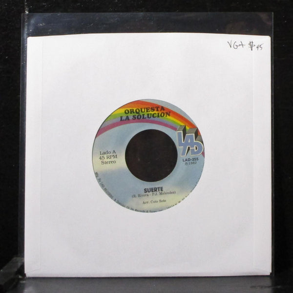 Orquesta La Solucion - Suerte / Mi Amuleto 7" VG+ Vinyl 45 LAD-255 USA 1982 - Shuga Records