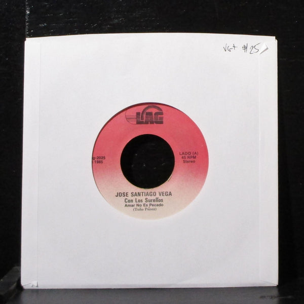 Jose Santiago Vega - Amar No Es Pecado 7" VG+ Vinyl 45 Lag-2025 USA 1985 - Shuga Records
