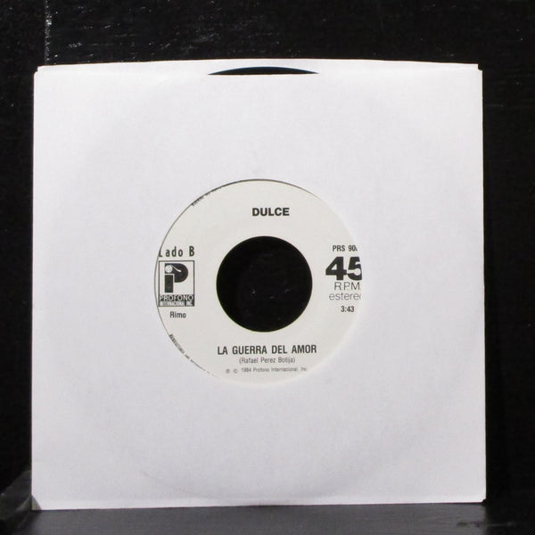 Dulce - Hielo / La Guerra Del Amor 7" Vinyl 45 Profono PRS 90051 USA 1984 - Shuga Records