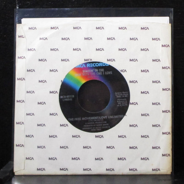 The Free Movement  / Love Unlimited - Walkin' In The Rain 7" VG+ Vinyl 45 MCA - Shuga Records