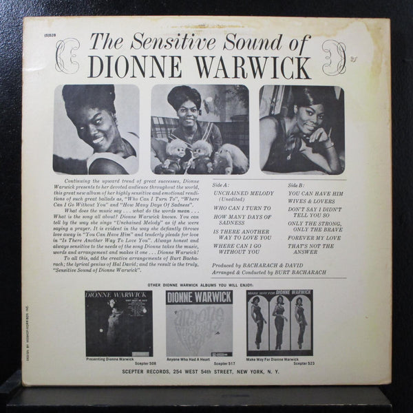 Dionne Warwick - The Sensitive Sound Of LP VG+ SPS-528 70's Reissue Vinyl Record - Shuga Records