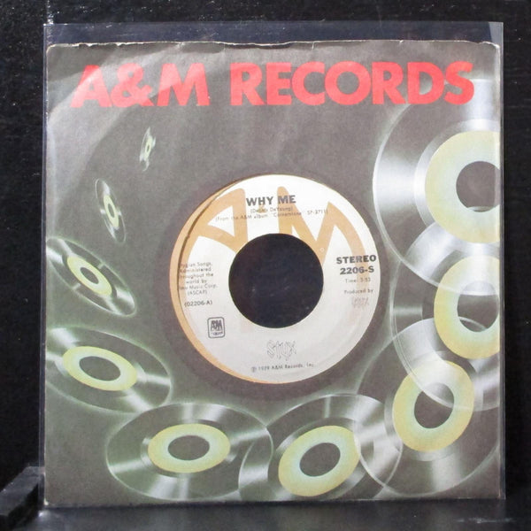 Styx - Why Me / Lights 7" Mint- Vinyl 45 A&M 2206-S USA 1979 - Shuga Records
