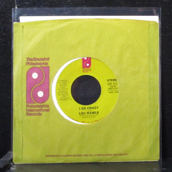 Lou Rawls - I Go Crazy / Be Anything 7" VG+ Vinyl 45 ZS9 3114 USA 1980 - Shuga Records