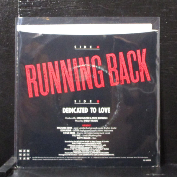 Urgent - Running Back / Dedicated To Love 7" Mint- Vinyl 45 B500005 USA 1985 - Shuga Records