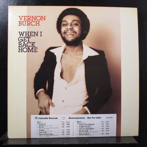 Vernon Burch - When I Get Back Home - VG+ LP Record 1977 Columbia Promo Vinyl - Soul - Shuga Records
