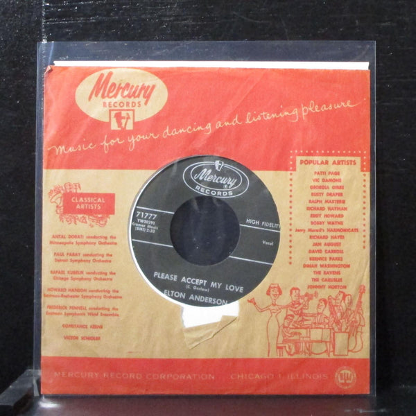 Elton Anderson - Please Accept My Love 7" VG+ Vinyl 45 Mercury 71777 USA 1961 - Shuga Records