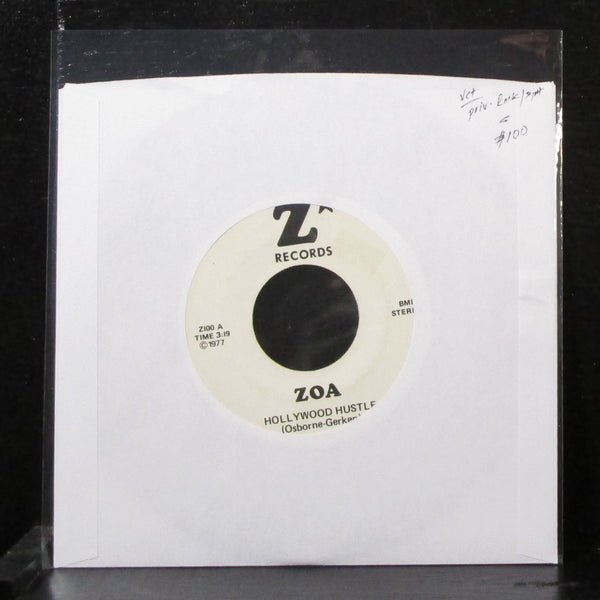 Zoa - Hollywood Hustle / Sweet Sirene 7" VG+ 1st Vinyl 45 Z Records Z100 1977 - Shuga Records