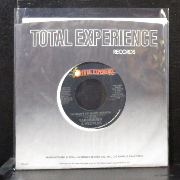 Yarbrough & Peoples - I Wouldn't Lie 7" Mint- Vinyl 45 TES1-2437 USA 1986 - Shuga Records